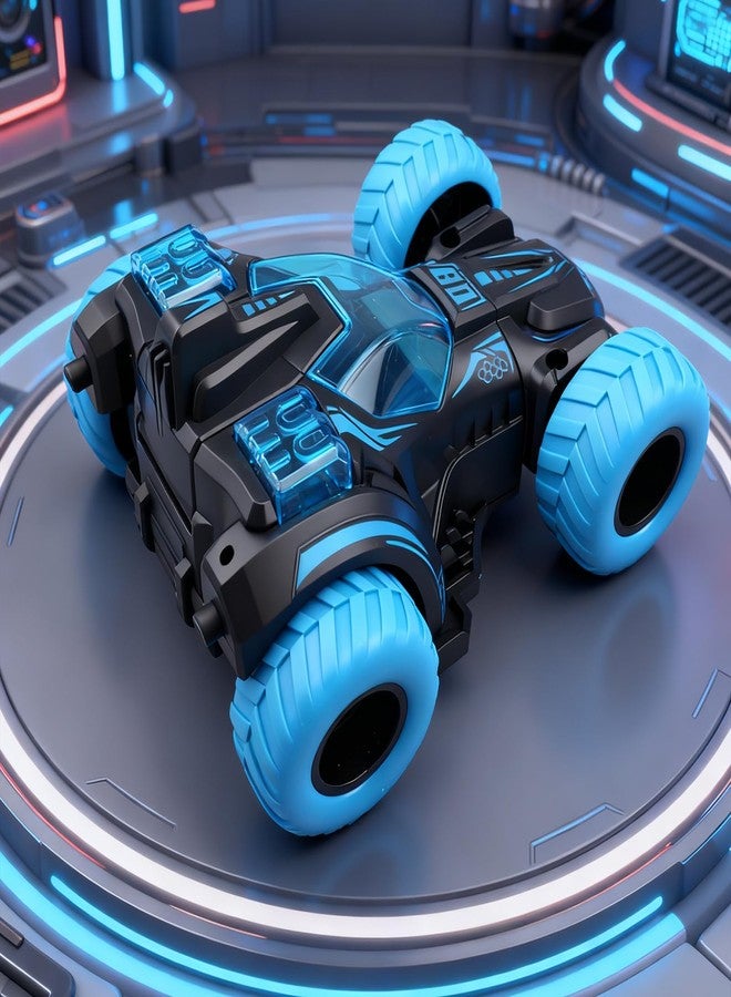 AtomDream Tech Friction Powered Flip Stunt Car, Push and Go Toy Car with 360° Upright Spin, Dual-Sided Rotating Off-Road Vehicle, No Batteries Required, Toy Car for Boys & Girls Ages 3 (Blue) - Image 5